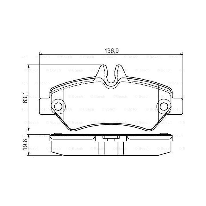 Arka Tek Teker Fren Balatası Mercedes Sprinter B906 VW Crafter (2006-) - Bosch 0986495100