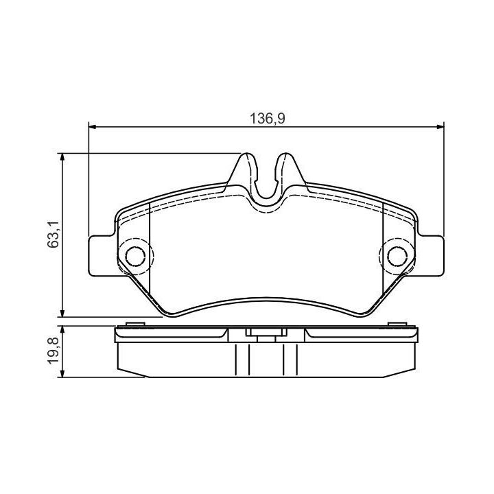 Arka Tek Teker Fren Balatası Mercedes Sprinter B906 VW Crafter (2006-) - Bosch 0986495100