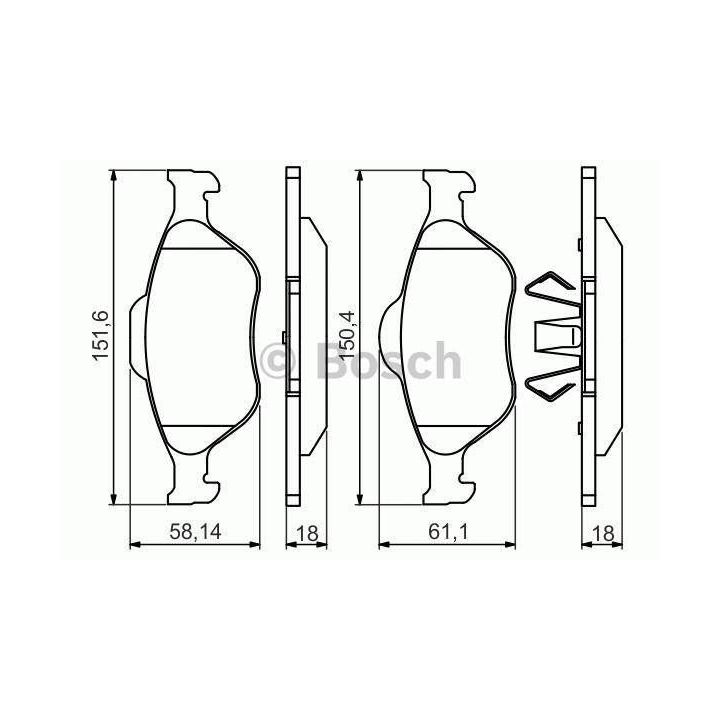 Ön Fren Balatası Ford Fiesta Fusion Ka Mazda 121 ABS (1995-2012) - BOSCH 0986495220