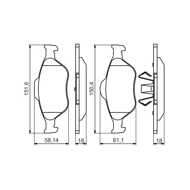 Ön Fren Balatası Ford Fiesta Fusion Ka Mazda 121 ABS (1995-2012) - BOSCH 0986495220