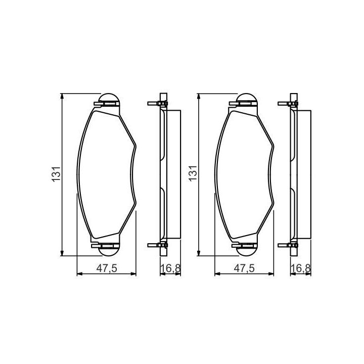 Ön Fren Balatası Peugeot 206 206+ Renault Kangoo (1998-) - BOSCH 0986495244
