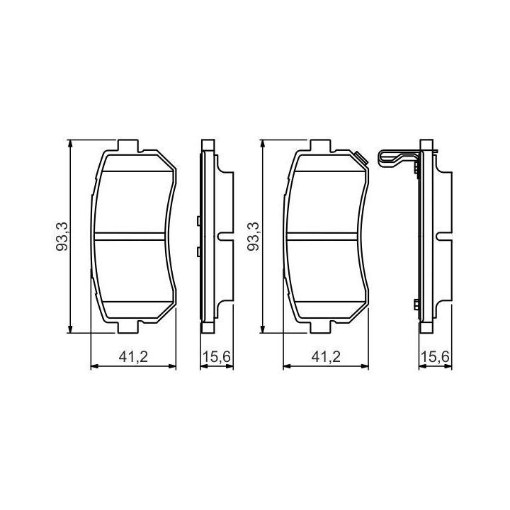 Arka Fren Balatası Hyundai I20 1.1 1.2 1.4 CRDI İçin (2008-2015) - Bosch 0986495354