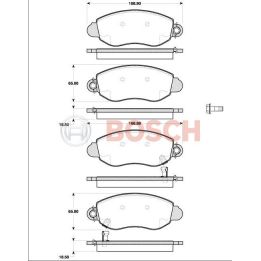 Ford Transit V184 Arkadan Çekişli Ön Fren Balatası (2000-2006) - BOSCH 0986TB2049