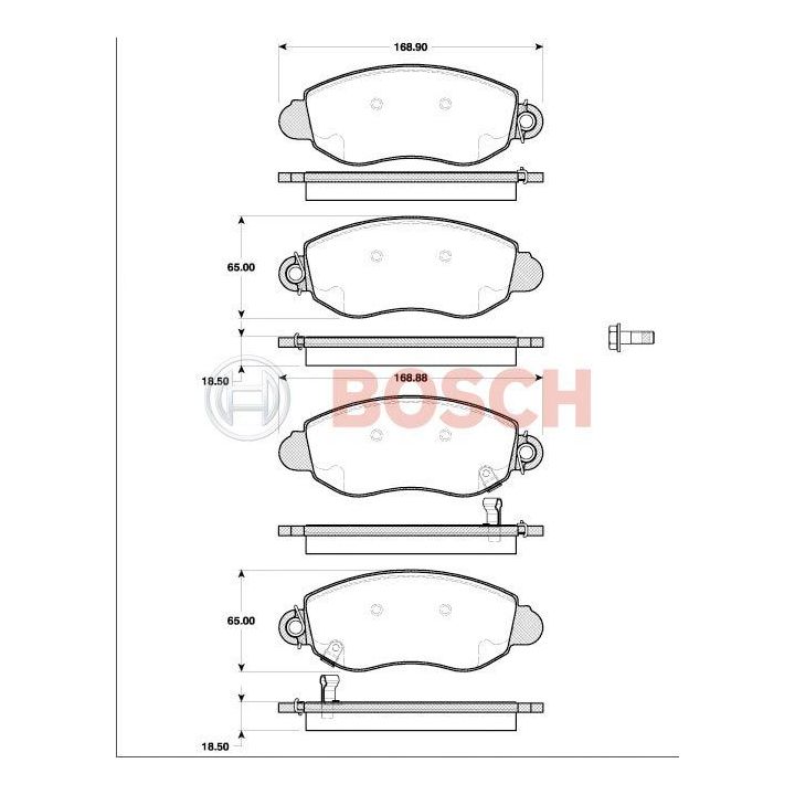 Ford Transit V184 Arkadan Çekişli Ön Fren Balatası (2000-2006) - BOSCH 0986TB2049