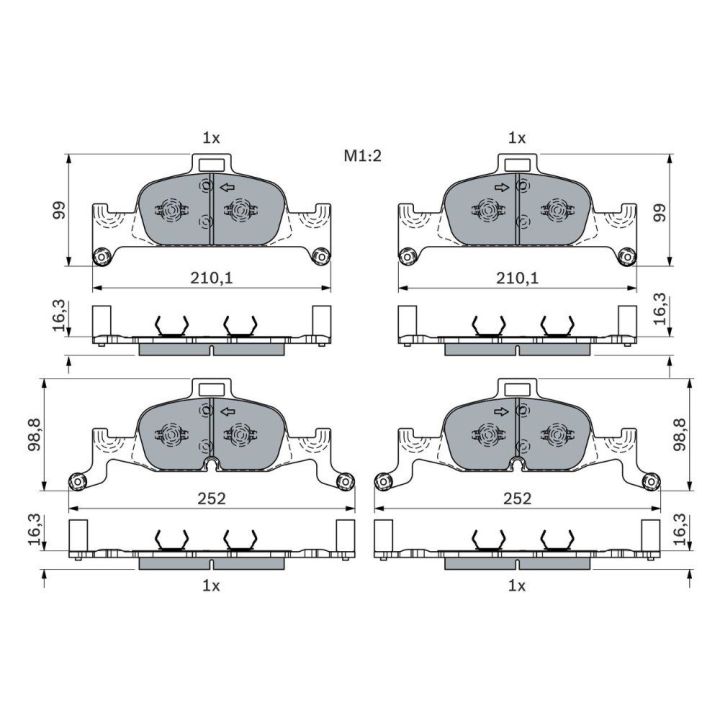 Audi A4 A5 A6 Ön Fren Balatası (2007-) - Bosch 0986424432