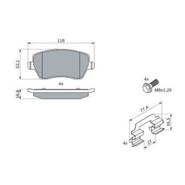 Ön Fren Balatası Renault Clio Modus Kangoo Captur Dacia Duster Logan Nissan Micra Note İçin (2004-) - Bosch 0986494592