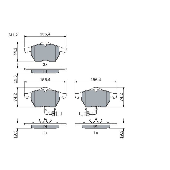 Ön Fişli Fren Balatası Audi A4 A6 Passat Golf IV Superb İçin (1995-2002) - Bosch 0986424482