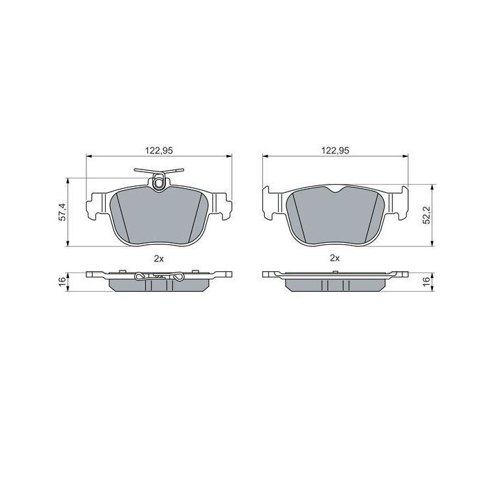 Arka Fren Balatası Audi A3 Seat Leon VW Golf VIII Cupra Octavia IV İçin (2019-) - Bosch 0986460083