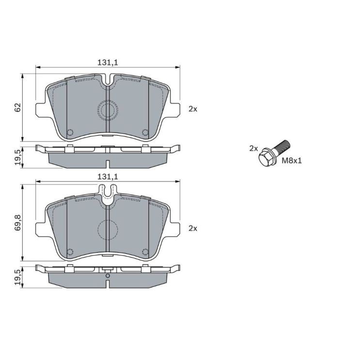 Ön Fren Balatası Mercedes C Serisi W203 SLK ve CLK (2002-) - Bosch 0986424517
