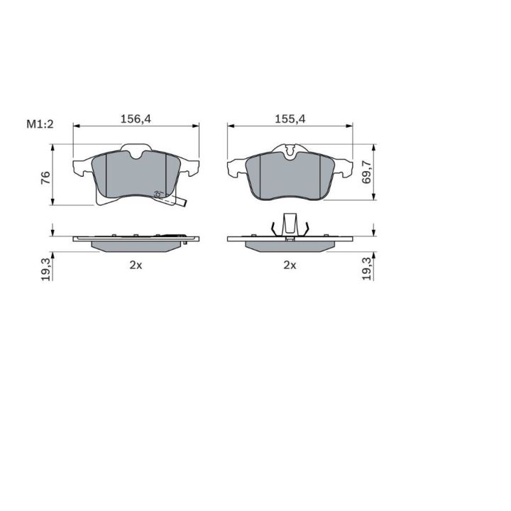 Opel Astra H Meriva Ön Fren Balatası (2002-) - Bosch 0986424707