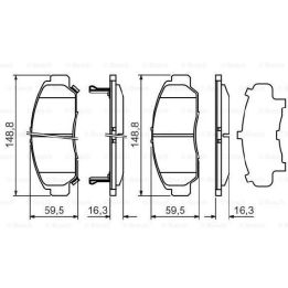 Honda Accord Civic FR-V Legend Stream Ön Fren Balatası (1998-2011) - Bosch 0986424722