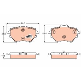 Arka Disk Fren Balatası Citroen C4 Grand Picasso Spacetourer DS4 II Opel Astra L İçin (2013-) - TRW GDB2036