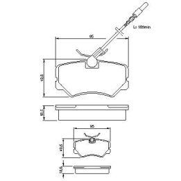 Ön Fren Balatası Fişli Peugeot 405 Citroen ZX İçin (1987-1996) - BOSCH 0986492090
