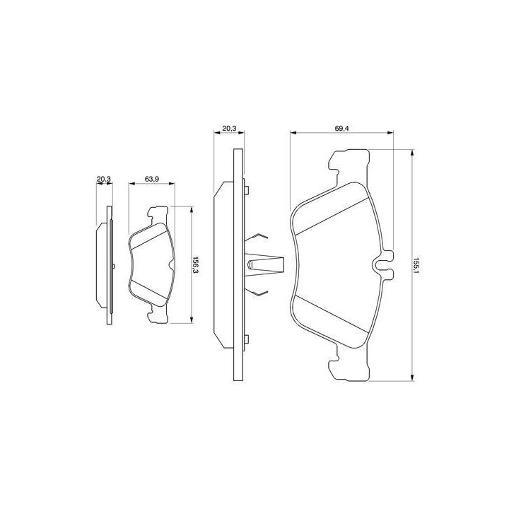 Ön Fren Balatası Mercedes-Benz CLK W208 E-Serisi W210 İçin (1995-2002) - BOSCH 0986494001