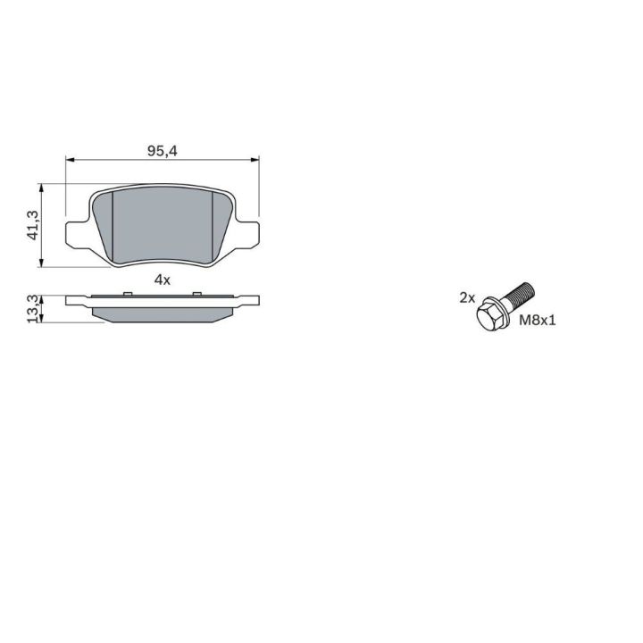 Arka Fren Balatası Mercedes A Serisi Ve Vaneo İçin (1997-2004) - Bosch 0986494023