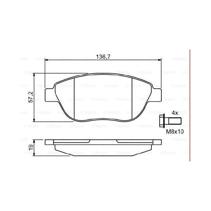 Ön Fren Balatası Peugeot 1007 206 207 İçin (2003-2011) - Bosch 0986494038