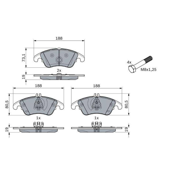 Ön Fren Balatası Mercedes C-Serisi W204 S204 C204 C218 W212 İçin - Bosch 0986494263
