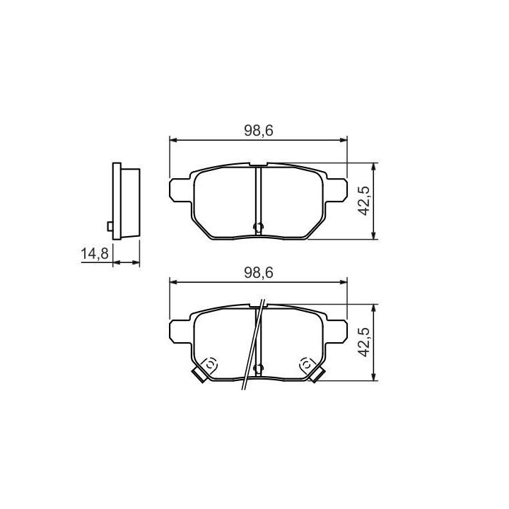Arka Fren Balatası Toyota Auris İçin (2007-) - Bosch 0986494332