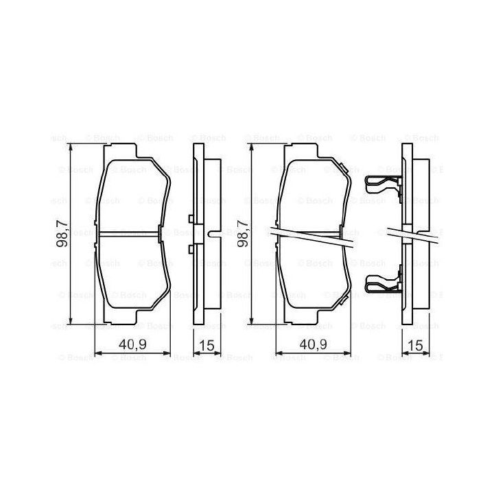 Arka Fren Balatası Hyundai Sonata Matrix Getz Tucson Santa Fe Uyumlu - Bosch 0986494417