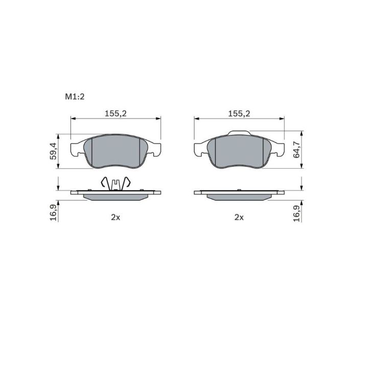 Ön Fren Balatası Renault Megane III Fluence Dacia Duster Dokker Lodgy Scenic III (2009-) - Bosch 0986494441