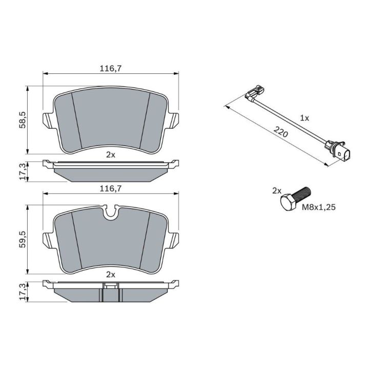 Arka Fren Balatası Audi A6 (4G2) Avant (4G5) - Bosch 0986494488