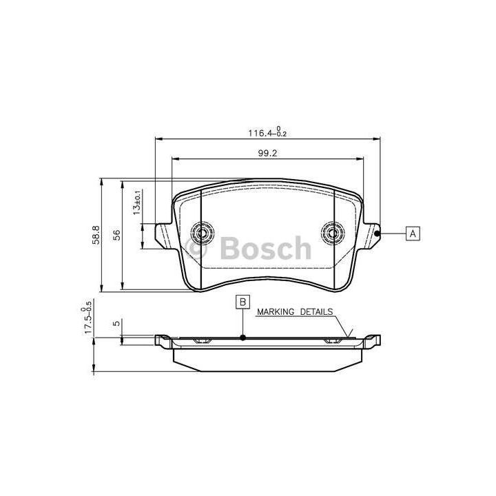 Arka Disk Fren Balatası Audi A4 A5 Quattro İçin (2007-) - Bosch 0986494254