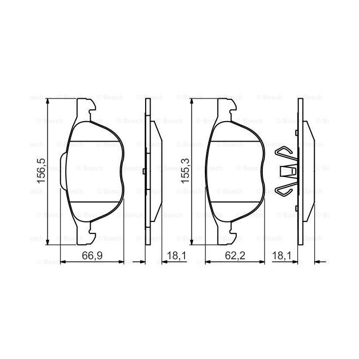 Ön Disk Fren Balatası Ford Focus Kuga Volvo V40 Mazda 3 İçin (2003-) - Bosch 0986495215