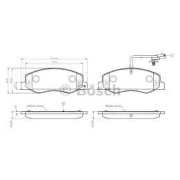 Arka Disk Fren Balatası WVA 25172 (163,7x62,8x18,2mm) - Bosch 0986TB3132