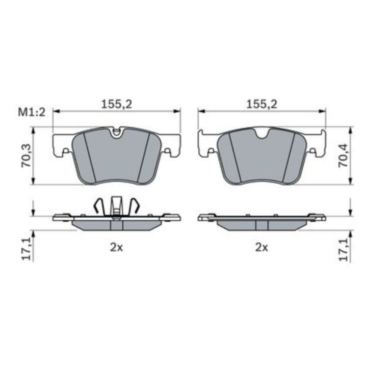 Citroen DS Opel Peugeot 3008 Disk Fren Balatası (2016-) - Bosch 0986424860