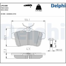 Arka Disk Fren Balatası Peugeot DS4 DS5 3008 5008 RCZ (2009-) - DELPHİ LP2180