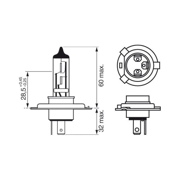AMPUL - PLUS 120 GIGALIGHT - H4 - 12 V - 60/55 W - P43T