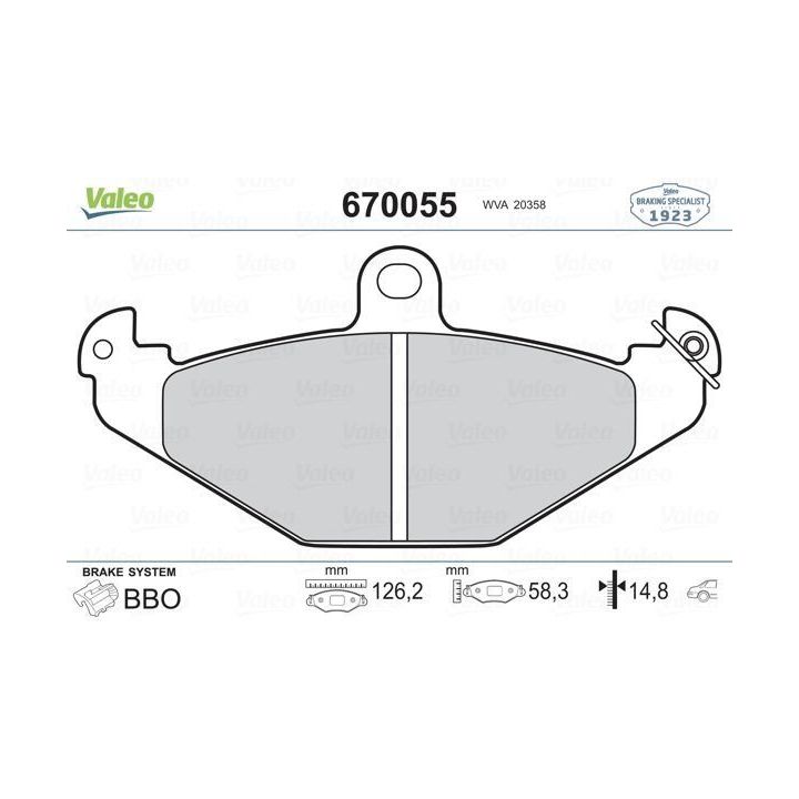 Renault Laguna Safrane Arka Fren Balatası - VALEO 670055