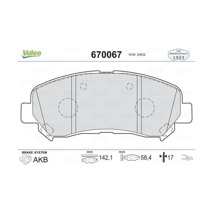 Nissan Qashqai Ön Fren Balatası (2007-) - VALEO 670067