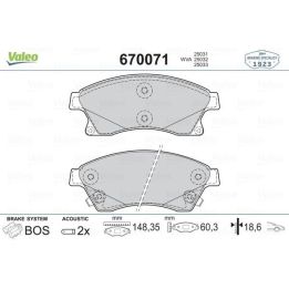 Opel Astra J 15 Jant Ön Fren Balatası (2009-) - VALEO 670071
