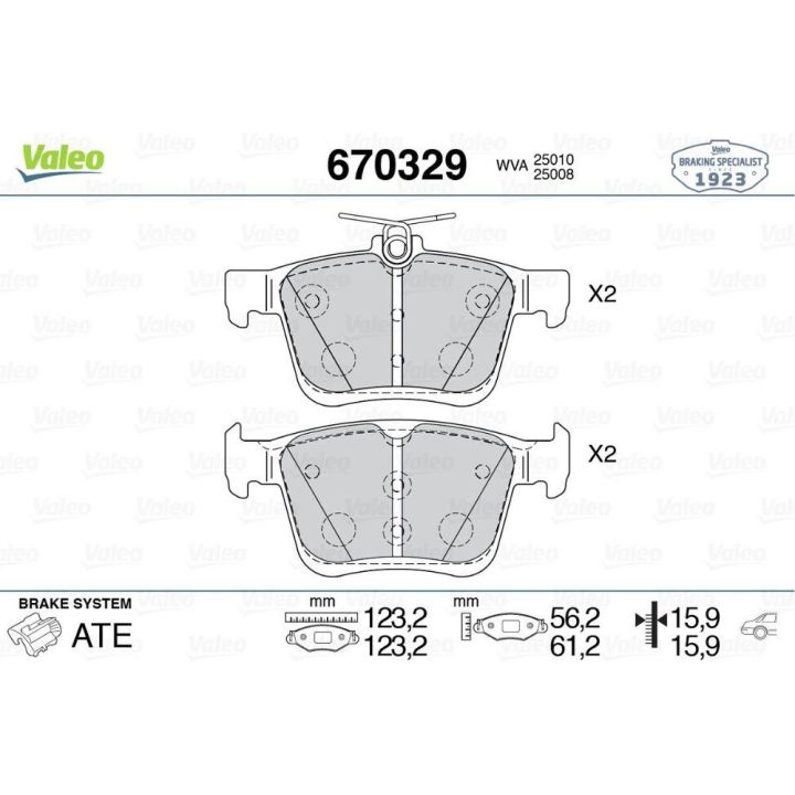 Arka Disk Fren Balatası Vag Golf7 A3 Leon Passat (2013-) - Valeo 670329