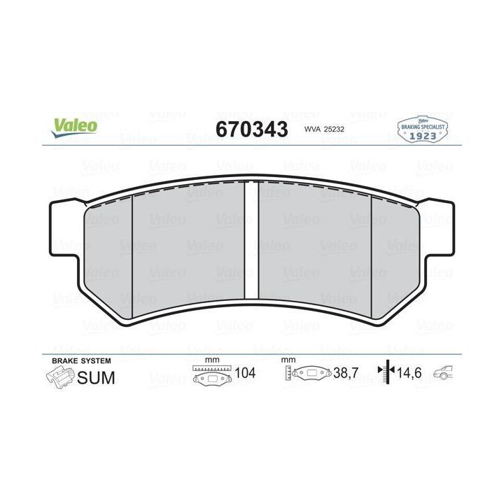 Arka Disk Fren Balatası Chevrolet Lacetti Nubira (2003-2007) - Valeo 670343
