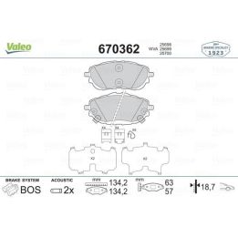 Toyota Auris Corolla Ön Disk Fren Balatası (2012-) - Valeo 670362