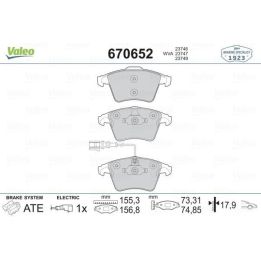Ön Fişli Disk Balatası 17 Jant VW Transporter T5 İçin (2003-) - VALEO 670652
