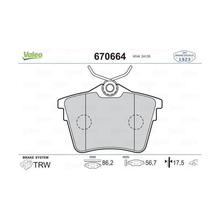 Arka Disk Balatası Peugeot 407 1.6 HDI 1.8 2.0 2.2 İçin (2004-) - VALEO 670664