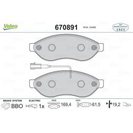 Peugeot Boxer Citroen Jumper Ve Fiat Ducato İçin Fişli Ön Disk Balatası (2006-) - VALEO 670891