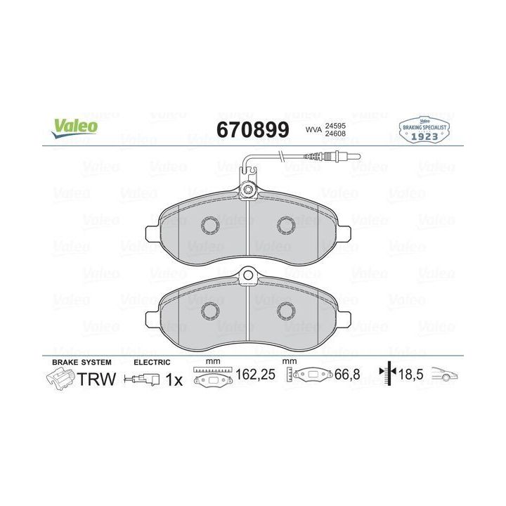 Citroen Jumpy Ve Fiat Scudo İçin Ön Disk Balatası (2007-) - VALEO 670899