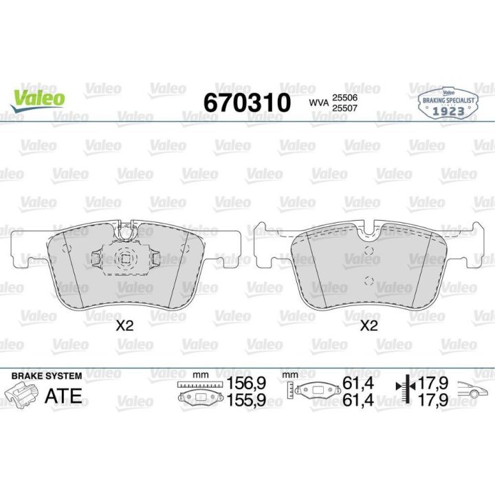 Ön Fren Balatası BMW F20 F30 F32 F36 Serisi İçin - VALEO 670310