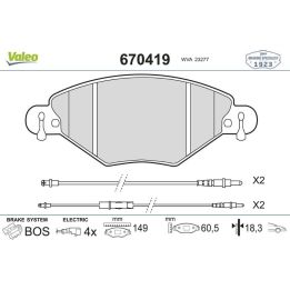 Ön Disk Fren Balatası Citroen C5 1.6HDi 1.8 2.0 Motorlar İçin (2000-) - VALEO 670419