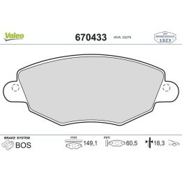 Ön Disk Fren Balatası Ford Mondeo Mondeo Estate/Wagon Jaguar X-Type İçin (2000-2007) - VALEO 670433