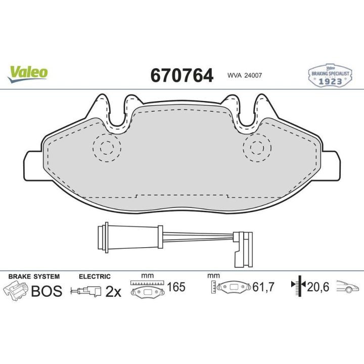 Ön Fişli Fren Balatası Mercedes W639 Viano İçin (2004-2007) - VALEO 670764