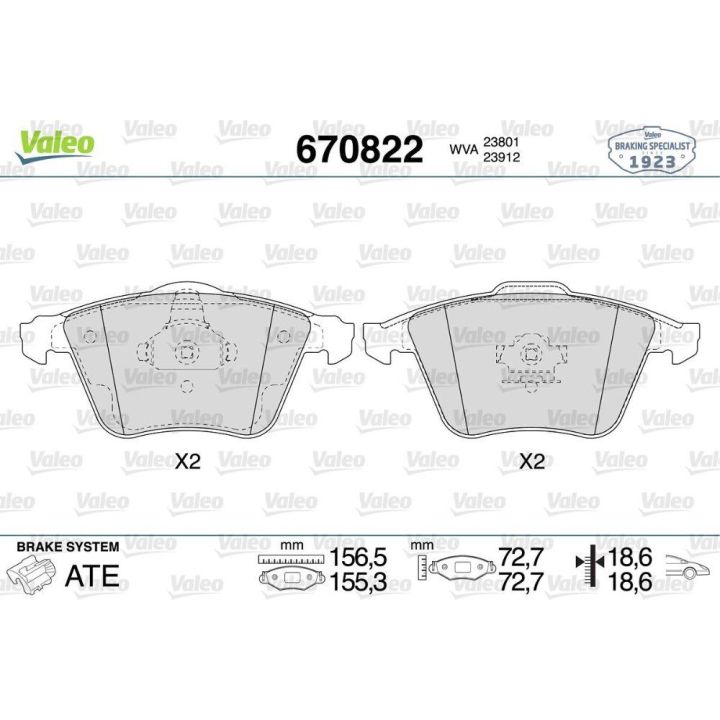 Ön Disk Fren Balatası Vectra C A4 A6 A8 Exeo Focus II Mazda 3 9-3 Volvo S40 V40 V50 C30 C70 İçin (2002-) - VALEO 670822
