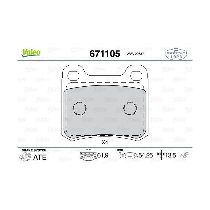 Disk Fren Balatası Arka Mercedes 190 İçin (1982-1993) - VALEO 671105