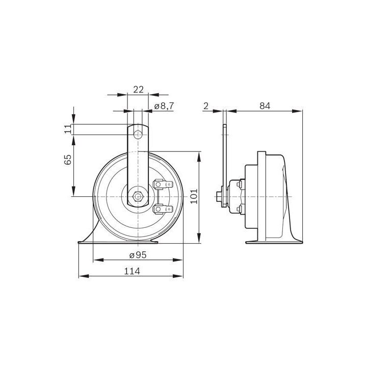 Salyangoz Korna 12V 60W 500Hz Transporter T4 İçin - BOSCH 0986AH0502