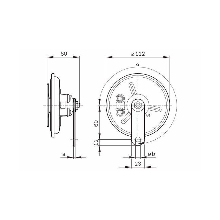 Dıtdıt Korna 24V Üniversal Siyah Yüksek Sesli - BOSCH 0986320302