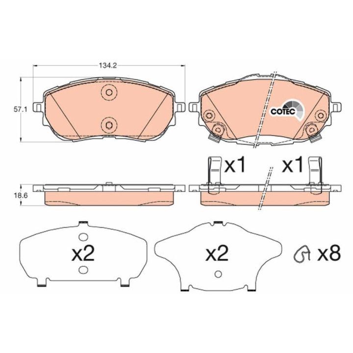 Ön Disk Balatası Toyota Auris Corolla İçin (2006-) - TRW GDB3598